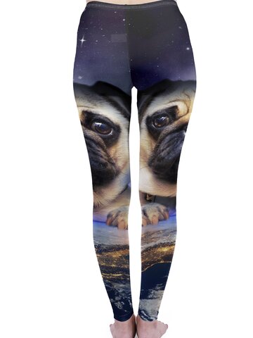 Dedoles oryginalny prezent 
 Damskie elastyczne legginsy Mops w kosmosie