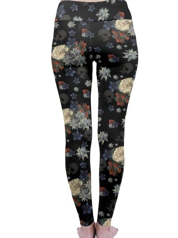 Výnimočný darček od Dedoles Дамски еластичен клин с висока талия Тъмни цветя