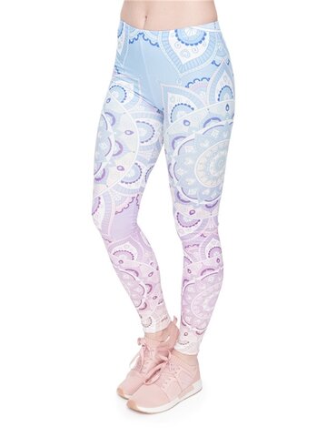 Výpredaj Dámske elastické legíny Svetlo mandaly