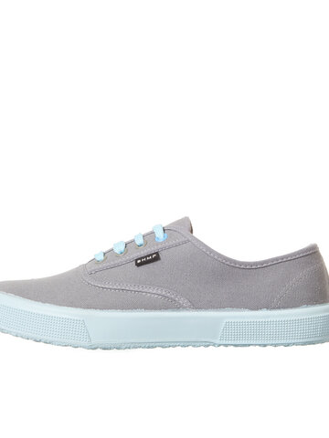 Lifestyle foto Dámske nízke plátené konopné  tenisky sivo-modré
