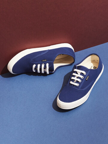 Výprodej Dámské nízké plátěné tenisky z konopí tmavomodré