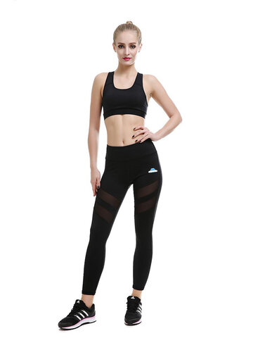 Výpredaj Дамски мрежест спортен клин - черен