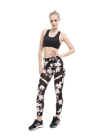 Lifestyle foto Ladies' Sport Mesh Leggings - Romantic Flowers