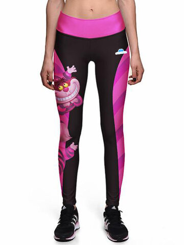 Tip na darček Dámske športové elastické legíny Mačka Škľabka