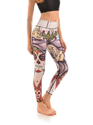 ZNIŻKA Ladies' Elastic Sport Leggings - Dead Fairy