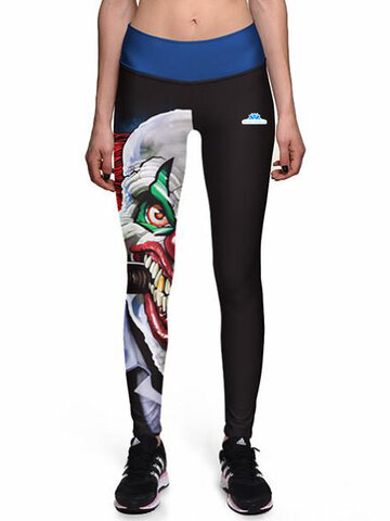 Pre dokonalý a originálny outfit Dámske športové elastické legíny Strašidelný klaun