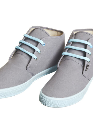 Geschenk von Dedoles Damen hohe Leinen Hanfturnschuhe grau-blau