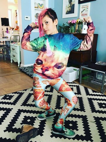 ОТСТЪПКА Детски суичър без качулка Коте еднорог