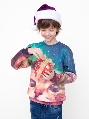 Lifestyle foto Детски суичър без качулка Коте еднорог