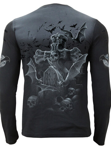 Výpredaj Roztrhané tričko s dlhým rukávom Nočný cintorín