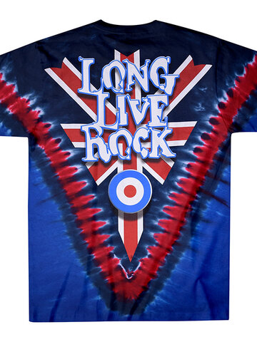 Výpredaj Modré batikované hudobné tričko The Who Long live rock