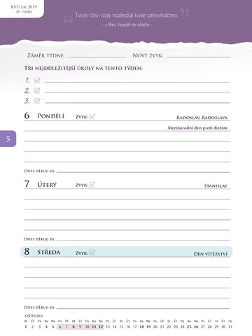 Foto Motivační diář 2019