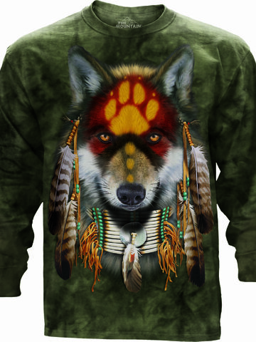 Tip na darček Tričko s dlhým rukávom Vlk indián