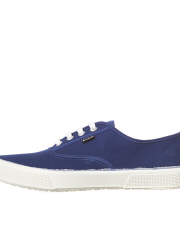 Lifestyle foto Pánske nízke plátené konopné tenisky tmavomodré