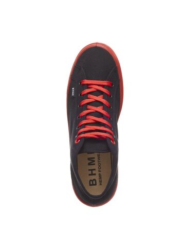 Tip na darček Pánske vysoké červeno-čierne tenisky z konopnej látky