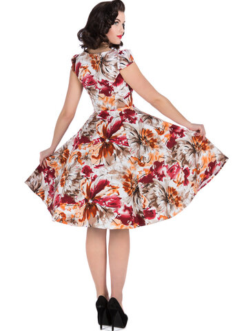 Zľava Retro pin up šaty Farebné kvety