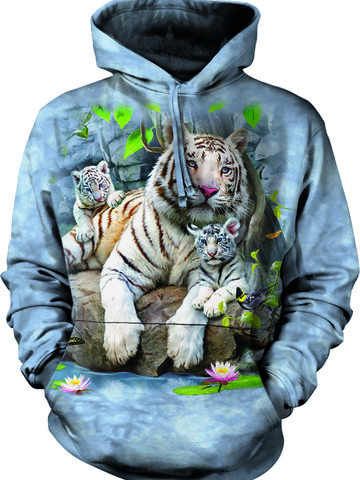 Zdjęcie lifestyle Bluza z kapturem Biały Tygrys bengalski