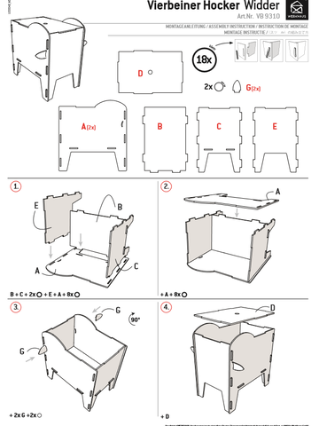 für ein vollkommenes und originelles Outfit Hocker Vierbeiner - Tiger