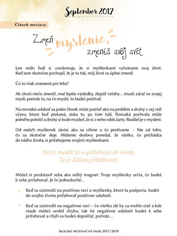 Hľadáte originálny a nezvyčajný darček? Obdarovaného zaručene prekvapí Školský motivačný diár 2017/2018