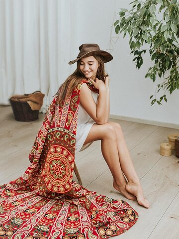 Potešte sa týmto kúskom Dedoles Okrúhla plážová plachta Západ slnkaxxx