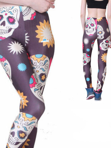 Hľadáte originálny a nezvyčajný darček? Obdarovaného zaručene prekvapí Дамски еластичен клин Нарисувани черепи