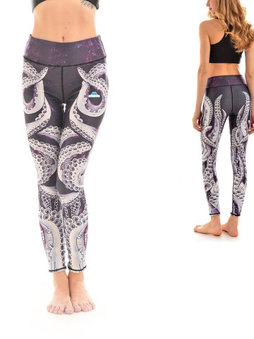 Lifestyle foto Dámske športové elastické legíny Chobotnica