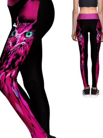 Hľadáte originálny a nezvyčajný darček? Obdarovaného zaručene prekvapí Дамски спортен еластичен клин Розова сова