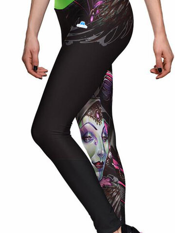 Obrázok produktu Dámske športové elastické legíny Temná víla