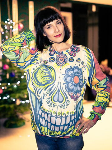 Hledáte originální a neobvyklý dárek? Obdarovaného zaručeně překvapí Mikina bez kapuce Barevná tvář smrti