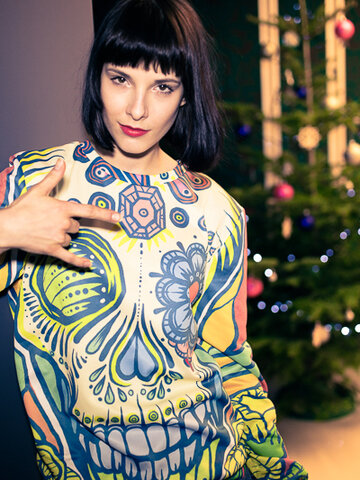 Sleva Mikina bez kapuce Barevná tvář smrti