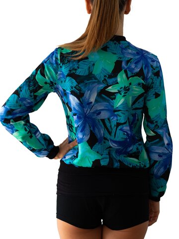 Výnimočný darček od Dedoles Дамско Бомбър Яке Синьозелени цветия