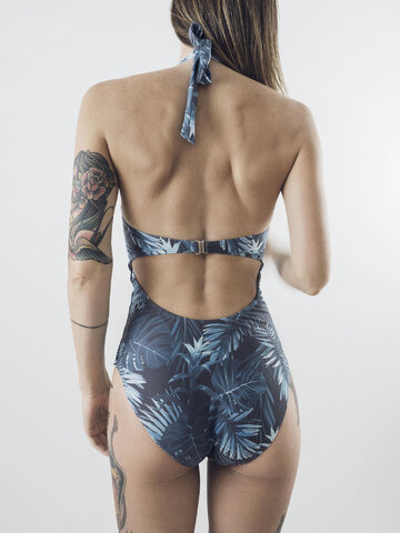 Výpredaj Dámske plavky s otvoreným chrbtom Gepard v kvetoch