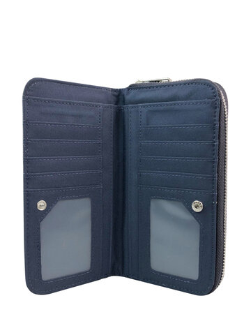 Pre dokonalý a originálny outfit Veľká tmavomodrá bodkovaná peňaženka