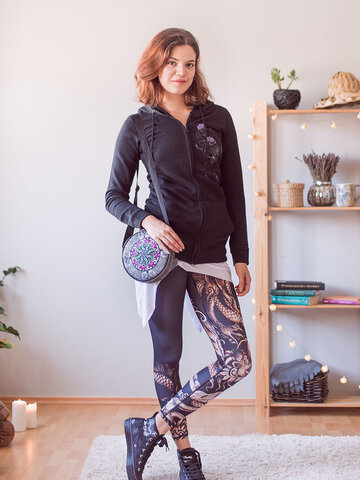 Eredeti ajándék a Dedolestől Női sportos elasztikus leggings Kínai sárkány