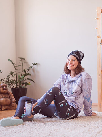 Potešte sa týmto kúskom Dedoles Дамски спортен еластичен клин Усмивка на котка