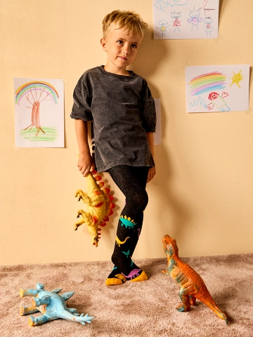 Výpredaj Veselé detské pančušky Dinosaury a sopky