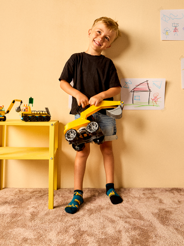 Tip na darček Весели детски къси чорапи Багер