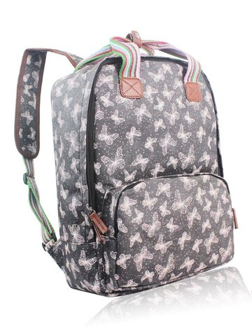 Foto Černý batoh na notebook Glitrový motýli