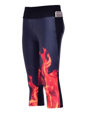 Eredeti ajándék a Dedolestől Női sportos capri leggings Tűzben