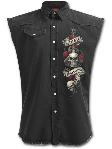 Lifestyle foto Pánska Plus size košeľa bez rukávov Music speaks