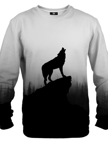 a tökéletes és egyedi ruházathoz Pulóver kapucni nélkül Farkas a sziklán