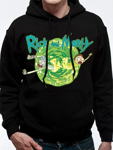 pro dokonalý a originální outfit Mikina s kapucí Rick and Morty - Black portal
