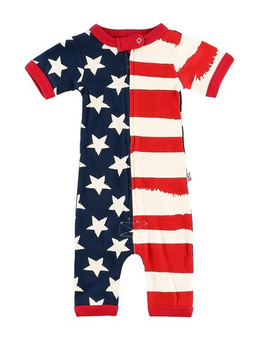 Obrázok produktu Overal pre batoľa s krátkym rukávom Vlajka USA