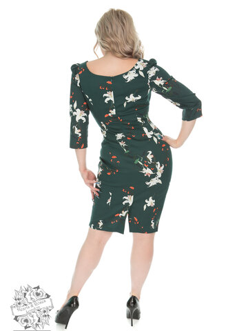 Zľava Retro puzdrové šaty s rukávom Ľalia