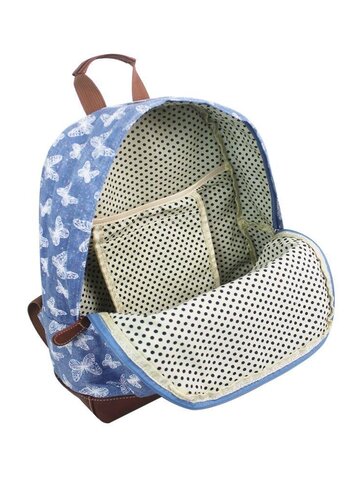 Sleva Batoh modrý glitter butterfly