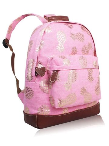 Výprodej Růžový  batoh s jednou kapsou Zlaté ananasy  