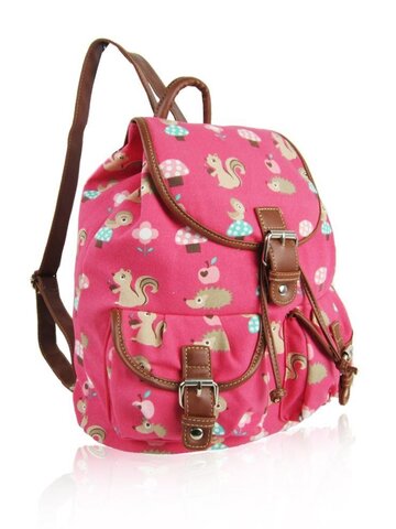 Foto Rózsaszín hátizsák Erdei állatok