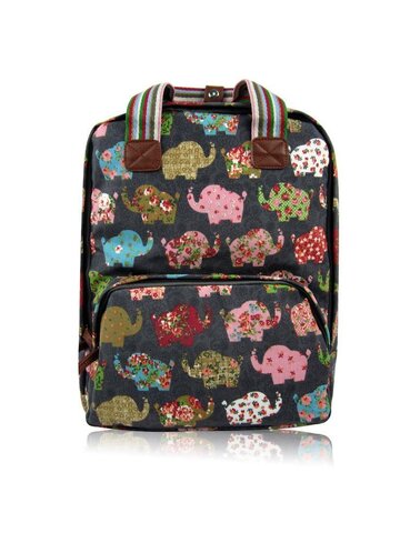 Foto Šedý batoh na notebook Retro sloni