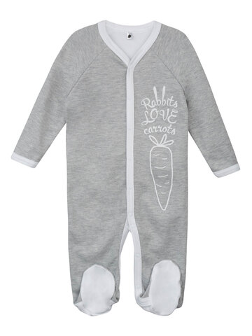 Potešte sa týmto kúskom Dedoles Detské sivé dupačky Zajko ľúbi mrkvu 