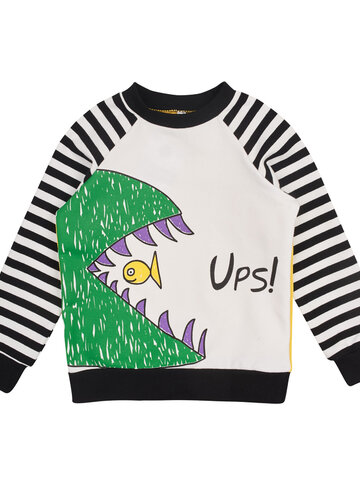 Pre dokonalý a originálny outfit Detská mikina bez kapucne Žltá rybka